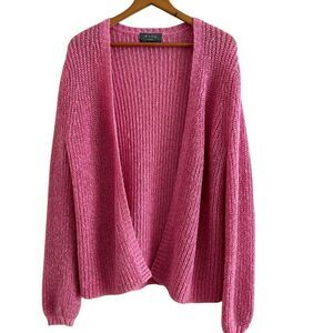 WYSE London wool metallic Cardigan Small Pink
